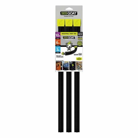 TWISTED GOAT TWIST TIES NYLON BLACK 3PK TG-SPK